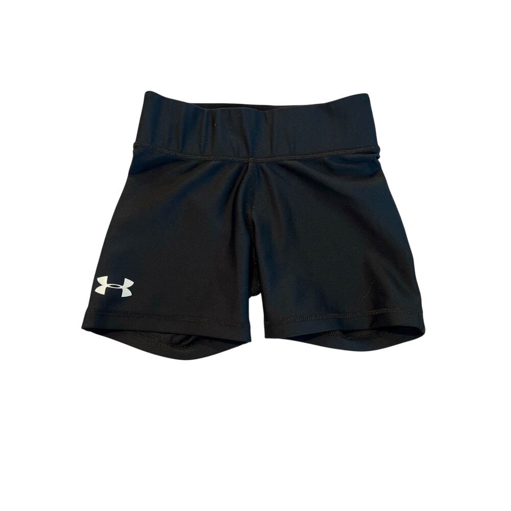 Under Armour HeatGear Compression Shorts Youth Small Black Athletic Activewear